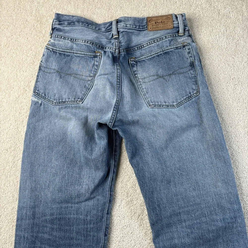Polo Ralph Lauren‎ Jeans Vintage Classic Fit Distressed Men's 34x30 Button Fly